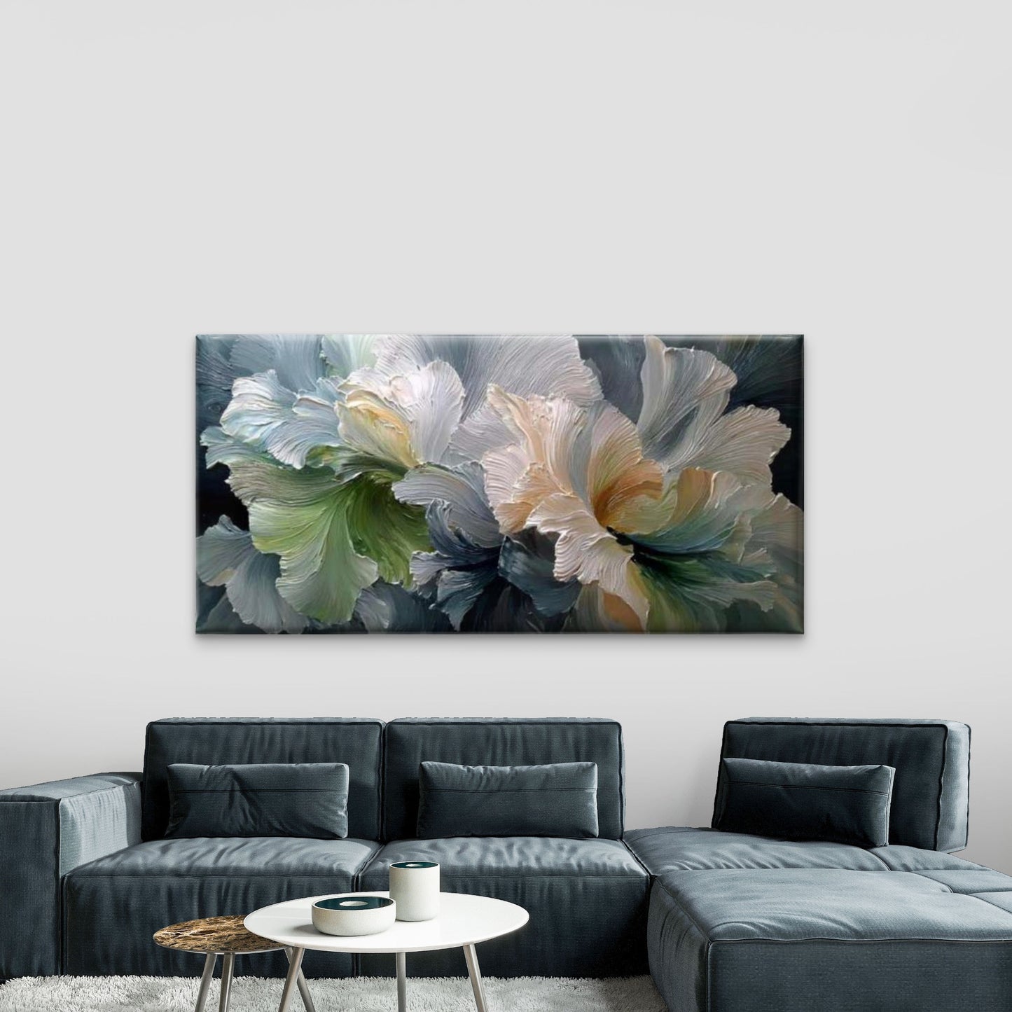 Floral Abstract Petal Flow Wall Art Canvas Office Home Room Framed 120x60cm - Bella Home Decor