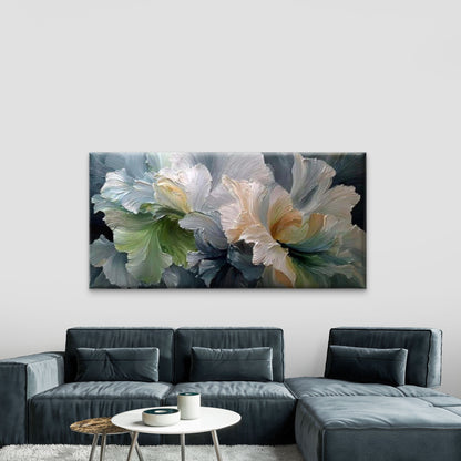 Floral Abstract Petal Flow Wall Art Canvas Office Home Room Framed 120x60cm - Bella Home Decor