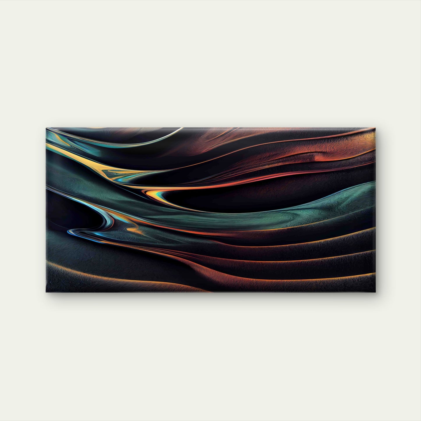 Abstract Illusion of Gold Lava Wall Art Canvas Office Home Room Framed 120x60cm