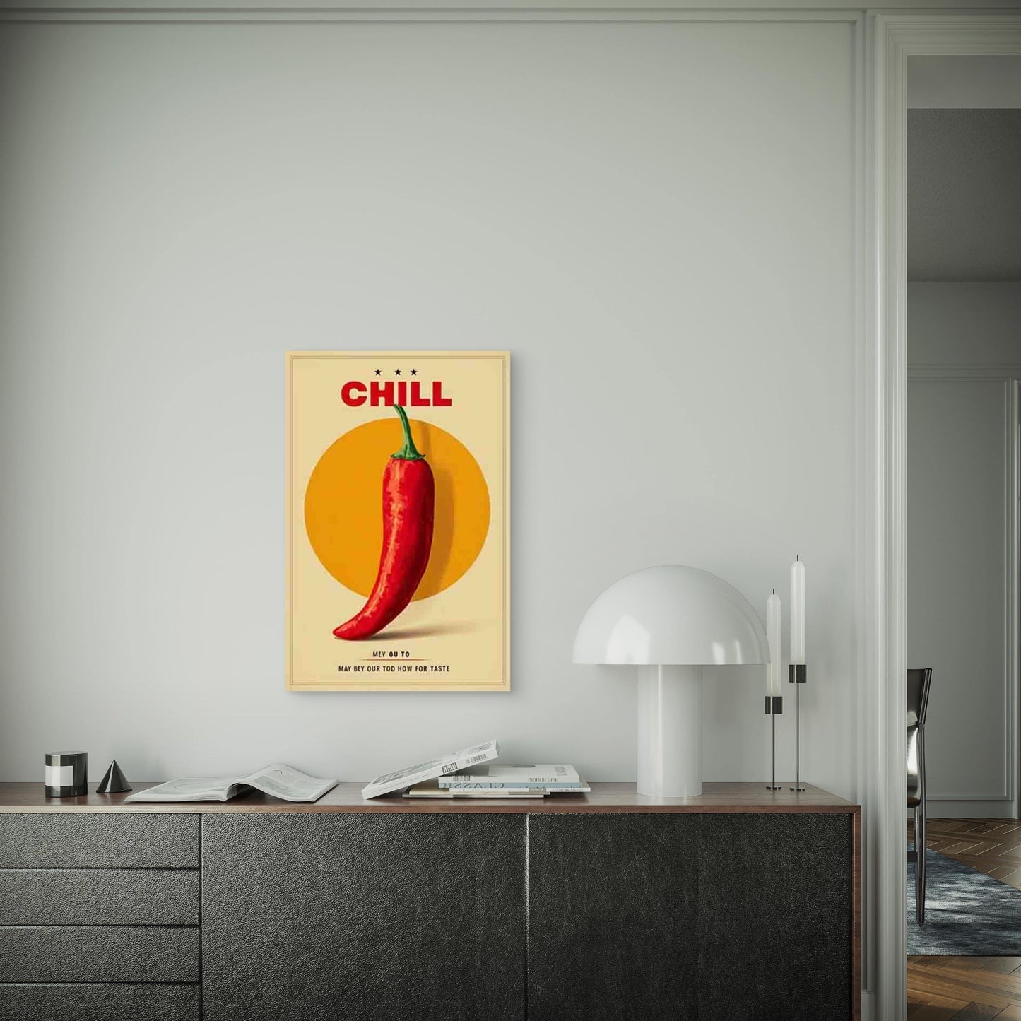 Minimalist CHILL Text 60x90cm Metal Print Ready to Hang - Bella Home Decor