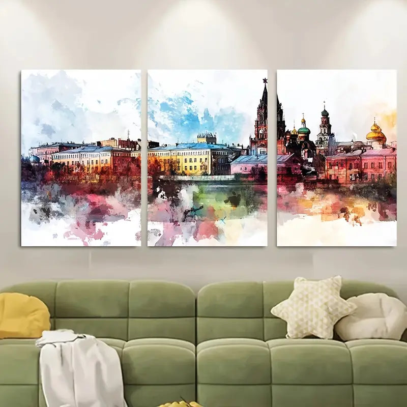 3pcs Izhevsk Russia, Travel Poster, City, Metal Print Ready to Hang Art