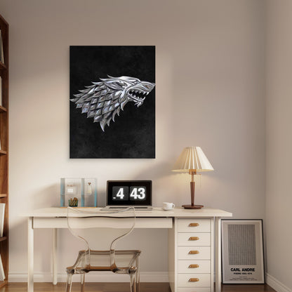 Metal Wolf Head Art 40x60cm Metal Print Ready to Hang
