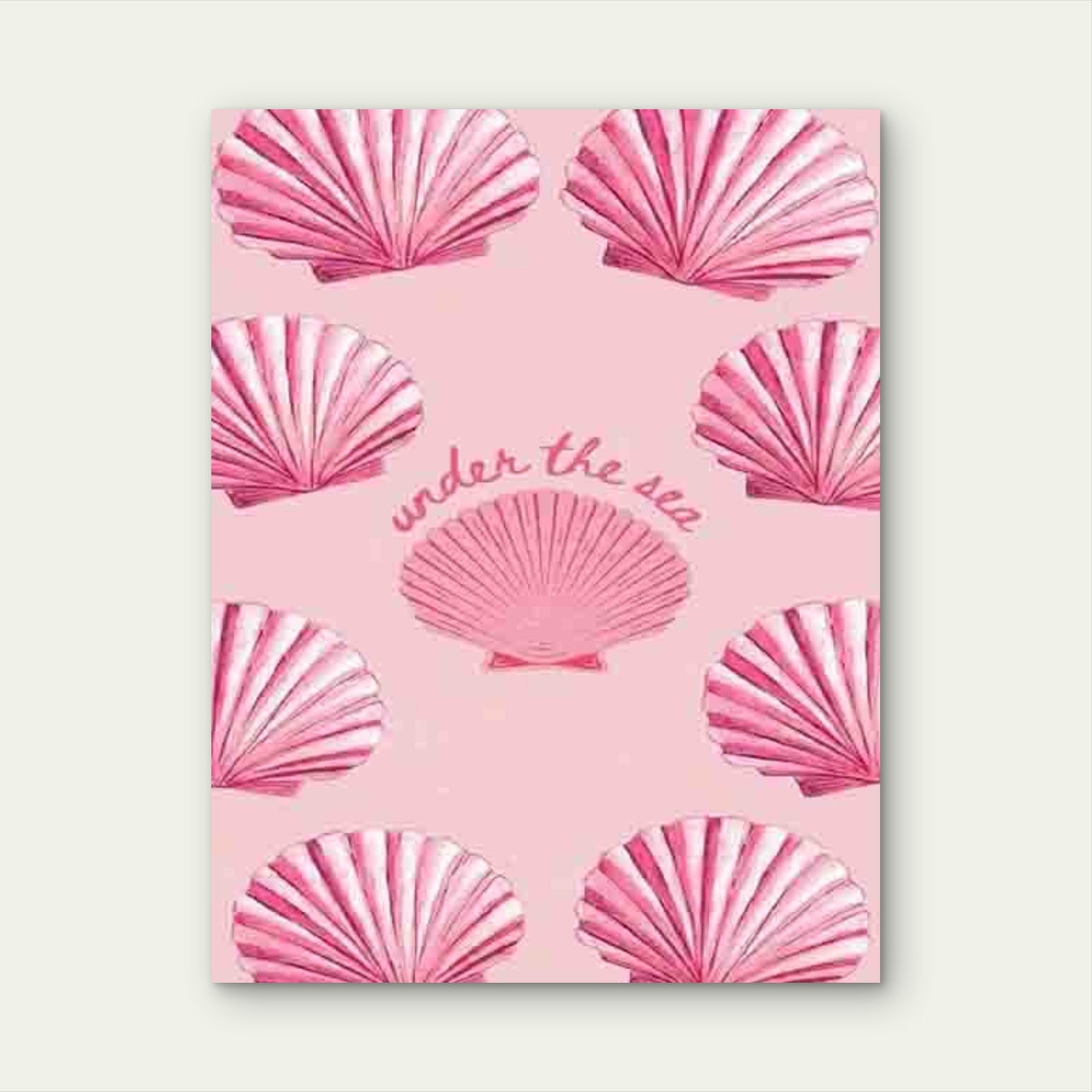 Pink Shell Ocean-Themed 60x90cm Metal Print Ready to Hang - Bella Home Decor