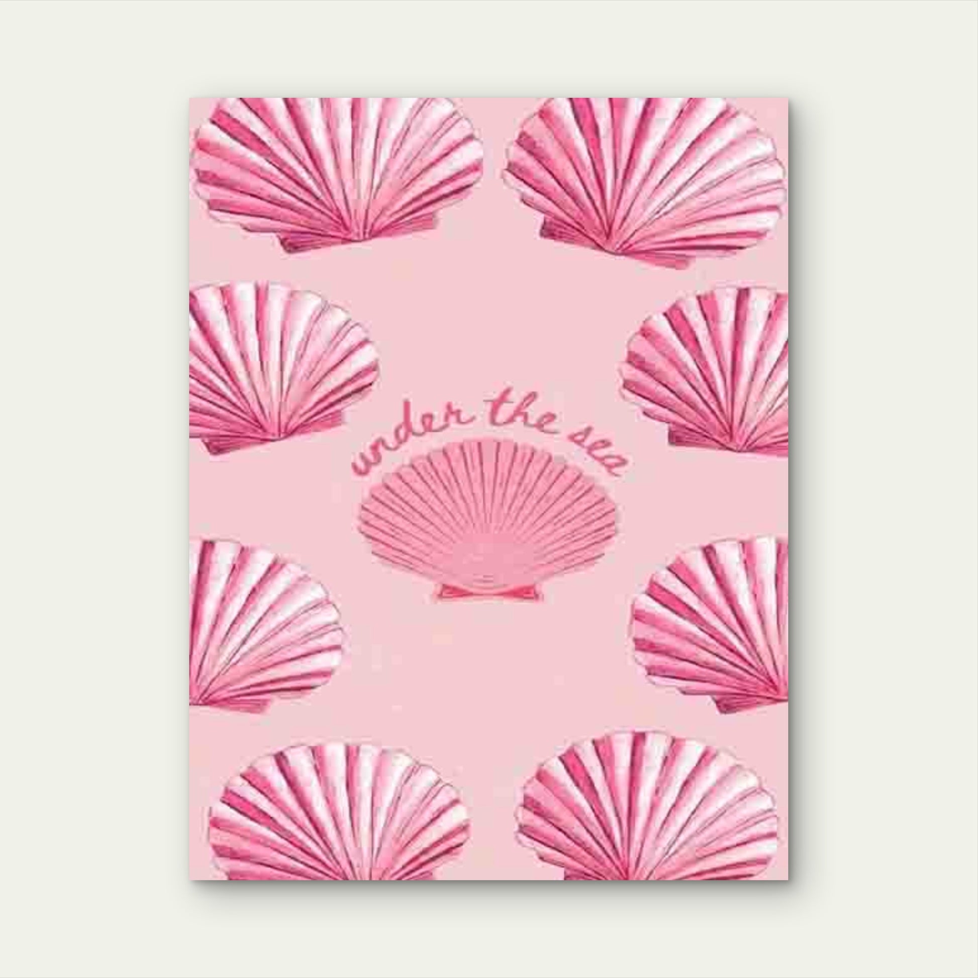 Pink Shell Ocean-Themed Metal Print Ready to Hang - Bella Home Decor