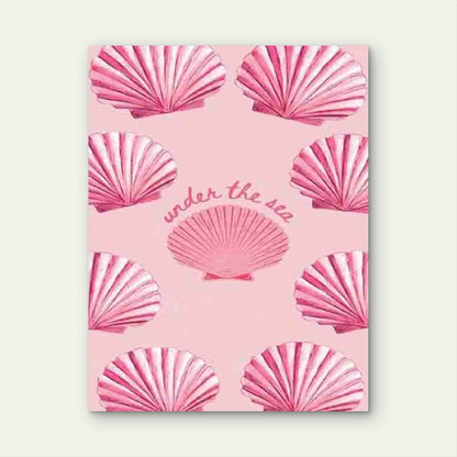Pink Shell Ocean-Themed Metal Print Ready to Hang - Bella Home Decor