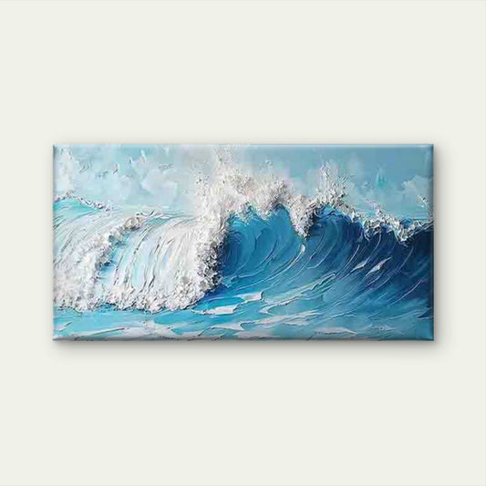 Turquoise & Coastal Ocean Wave Wall Art Canvas Office Home Room Framed 120x60cm