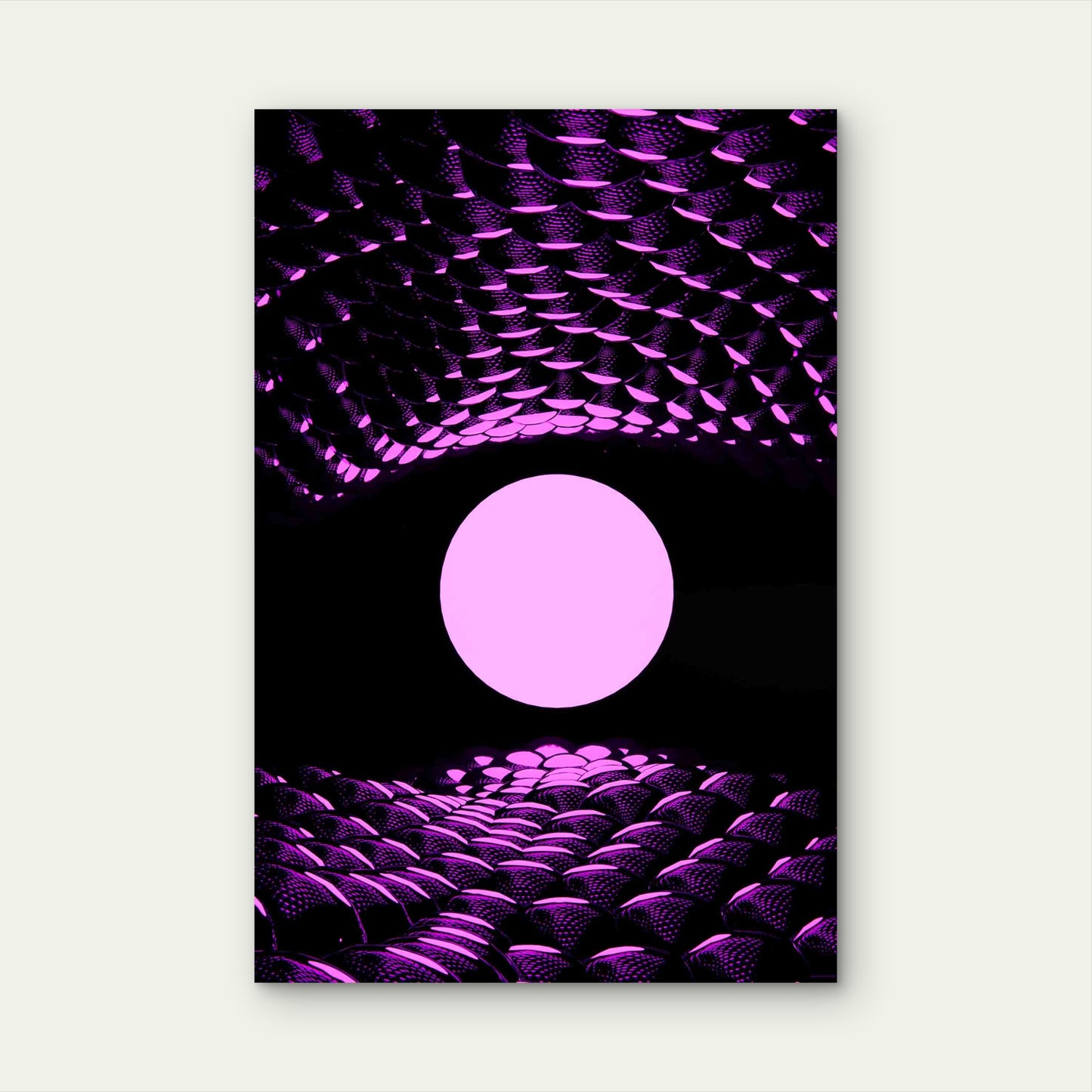 Abstract Neon Ball Parametric 60x90cm Metal Print Ready to Hang