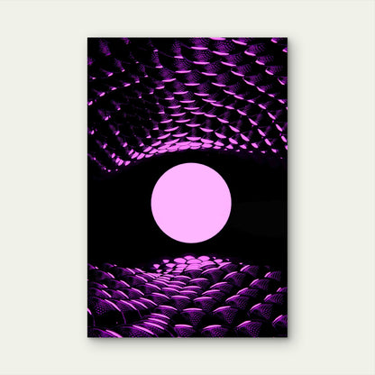 Abstract Neon Ball Parametric 60x90cm Metal Print Ready to Hang
