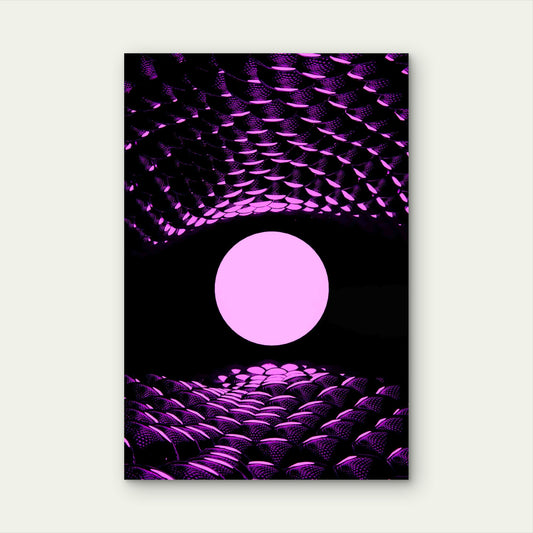 Abstract Neon Ball Parametric 40x60cm Metal Print Ready to Hang