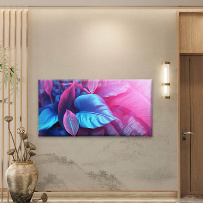 Tropical Leaves Wall Art Canvas Office Home Room Framed 120x60cm - Bella Home Decor