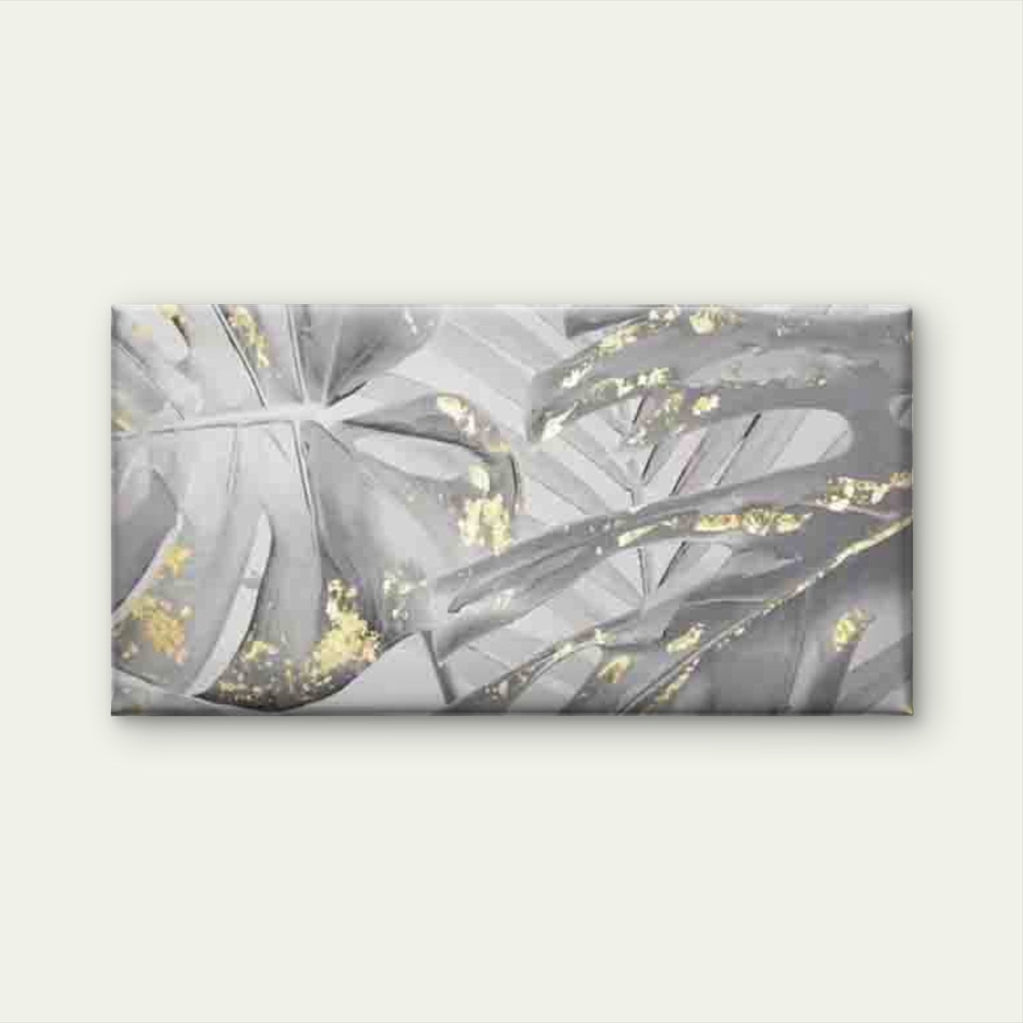 Abstract Black & Monstera Leaf Wall Art Canvas Office Home Room Framed 120x60cm