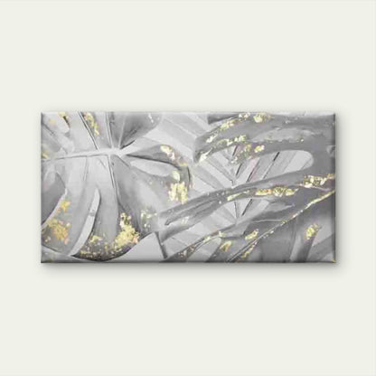 Abstract Black & Monstera Leaf Wall Art Canvas Office Home Room Framed 120x60cm