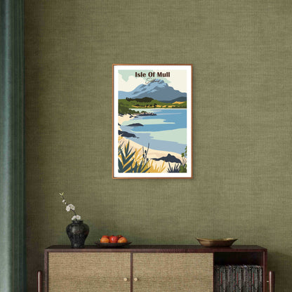 Isle Of Mull Scotland Retro Coastal Lake Travel Poster Print Wall Art