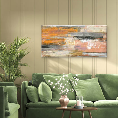 Abstract Design Warm Tones Wall Art Canvas Office Home Room Framed 120x60cm