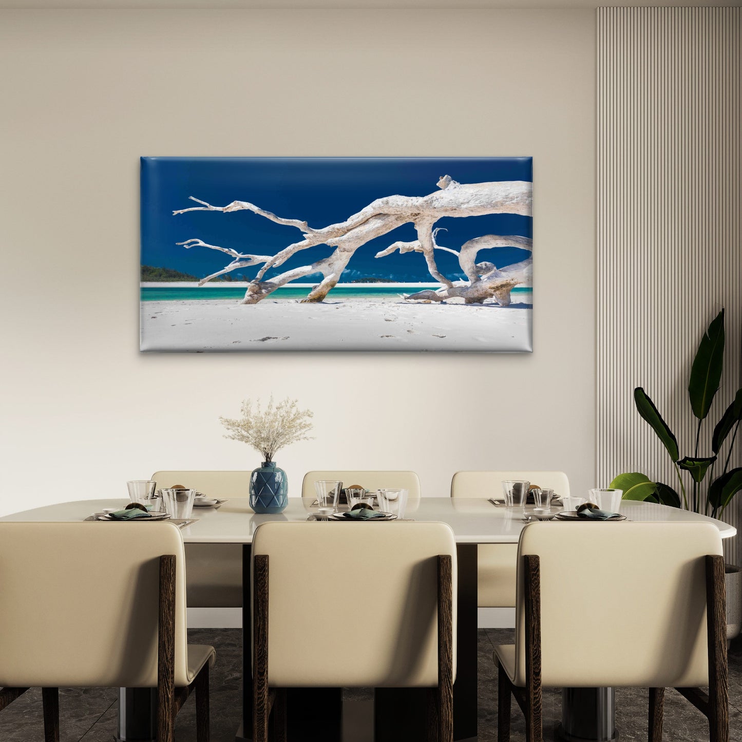 Whitehaven Beach With White San Wall Art Canvas Office Home Room Framed 120x60cm