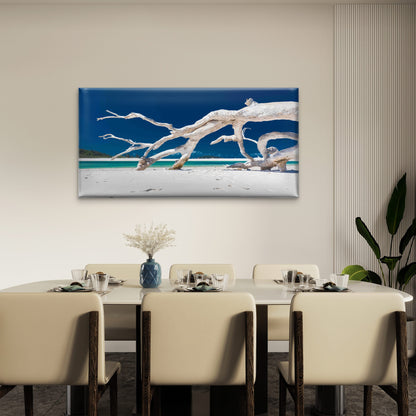 Whitehaven Beach With White San Wall Art Canvas Office Home Room Framed 120x60cm