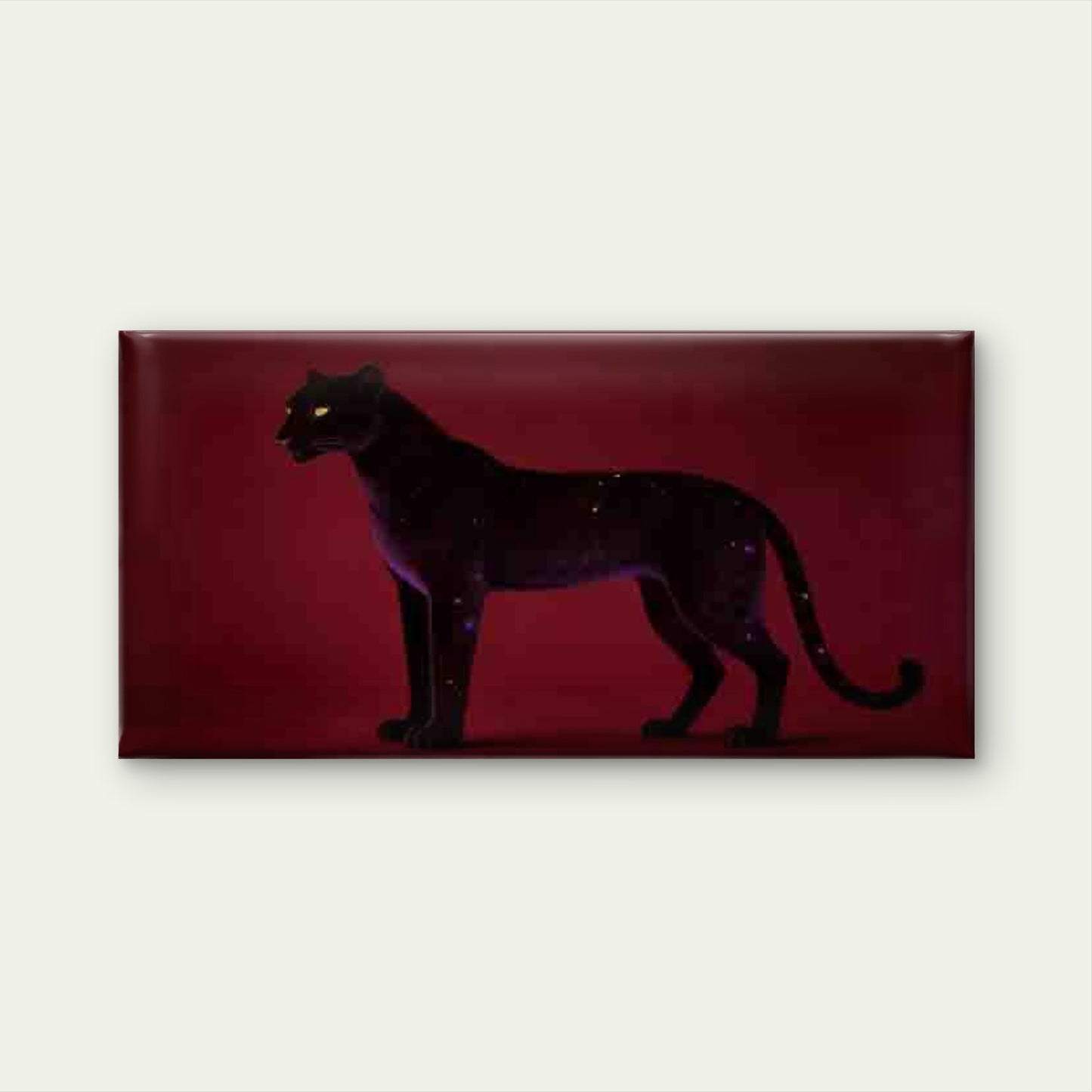 Abstract Panther In Red Backgro Wall Art Canvas Office Home Room Framed 120x60cm