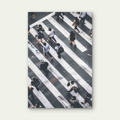 Aerial View Photography of Group of People Metal Print Ready to Hang