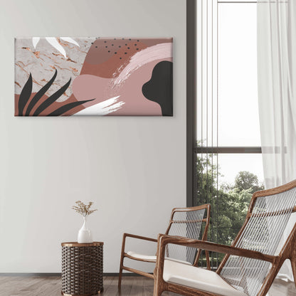 Earthy Terracotta Brown Abstract Wall Art Canvas Office Home Framed 120x60cm