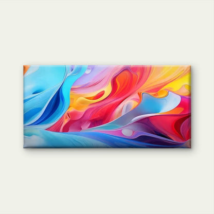 Colorful Abstract Flowing Waves Wall Art Canvas Office Home Room Framed 120x60cm