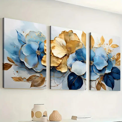 3pcs Modern Fashion Abstract Golden Leaf Light Luxury Art Wall Art Set Canvas Unframed - High Quality Print 100% Australian Made Wall Canvas