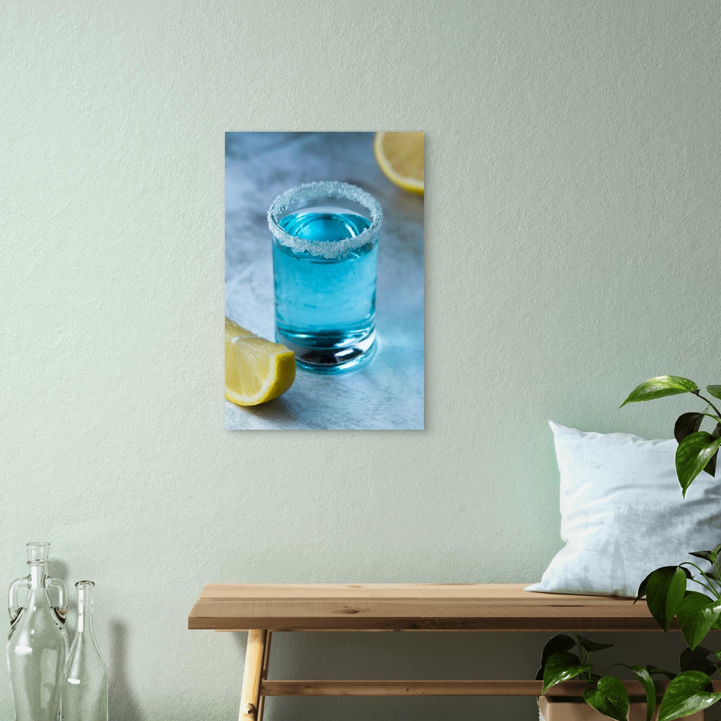 Shot Of Blue Curazao 40x60cm Metal Print Ready to Hang