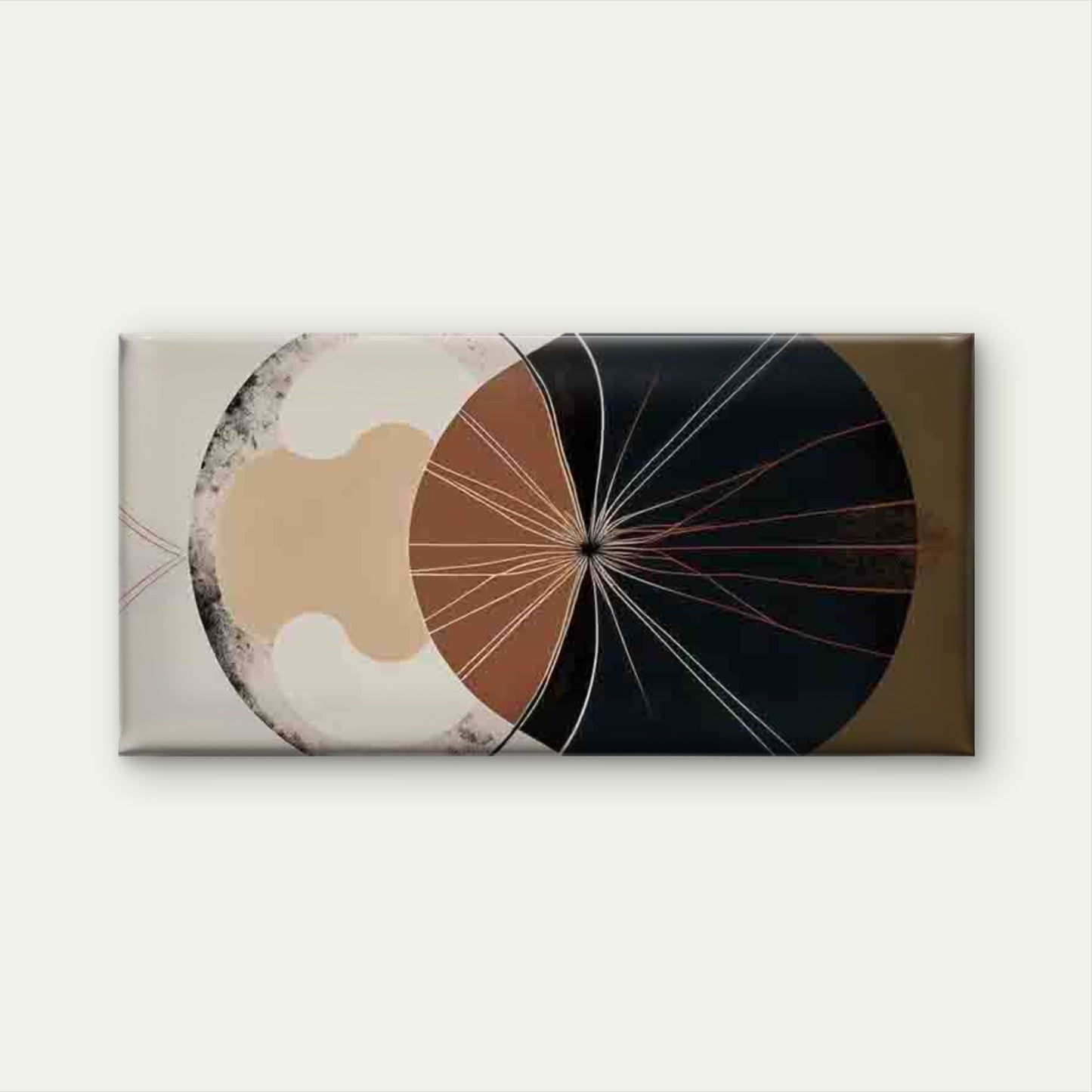 Abstract Geometric Radial Wall Art Canvas Office Home Room Framed 120x60cm - Bella Home Decor