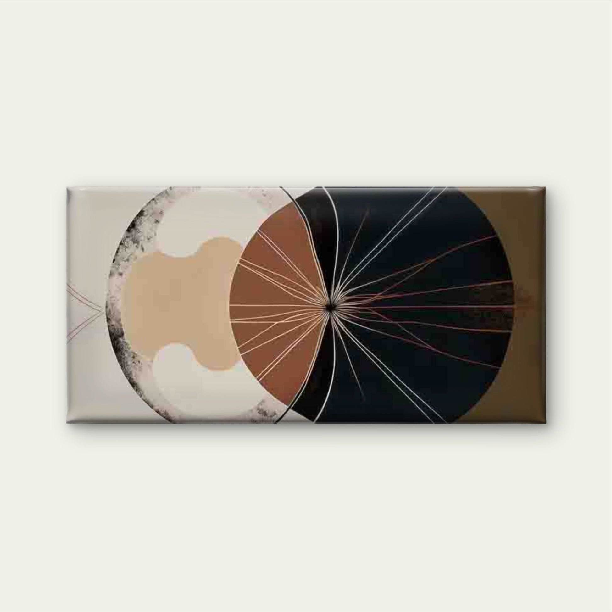 Abstract Geometric Radial Wall Art Canvas Office Home Room Framed 120x60cm - Bella Home Decor
