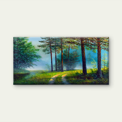 Beautiful Nature Forest Path Wall Art Canvas Office Home Framed 120x60cm
