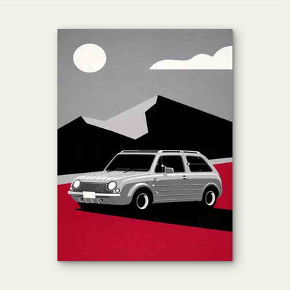 Vintage Car Artwork 60x90cm Metal Print Ready to Hang - Bella Home Decor