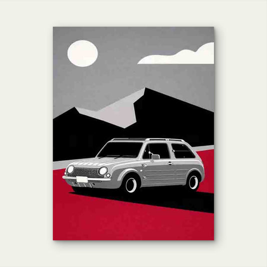 Vintage Car Artwork 40x60cm Metal Print Ready to Hang