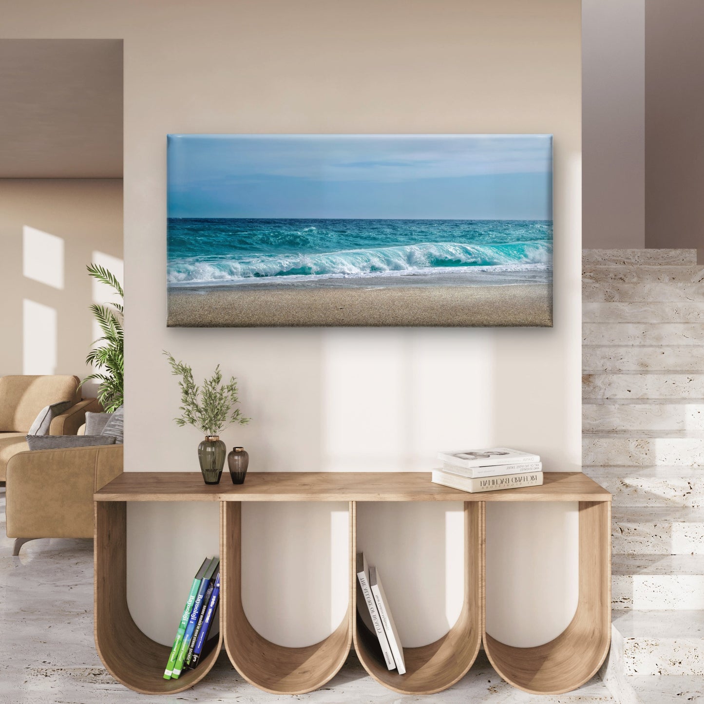 Manly Beach Sydney Australia Wall Art Canvas Office Home Room Framed 120x60cm