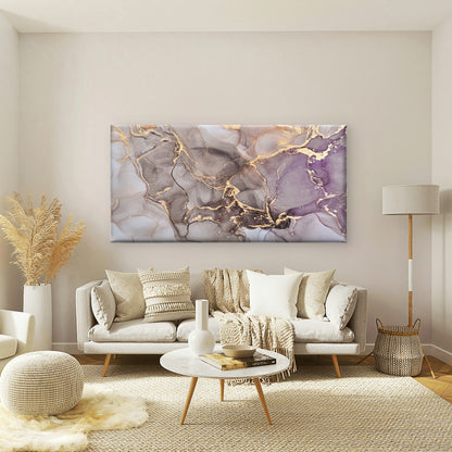 Abstract Lavender Brown Wave Wall Art Canvas Office Home Room Framed 120x60cm