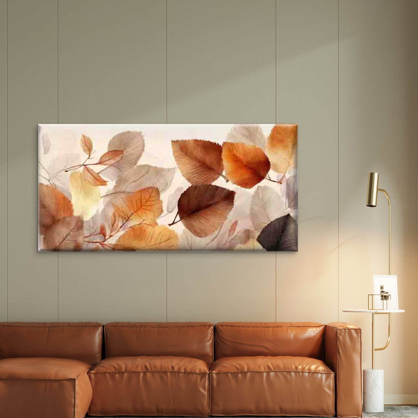 Autumn Maple Leaves Wall Art Canvas Office Home Room Framed 120x60cm