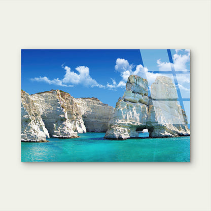 Kleftiko Beach Milos Greece Acrylic Glass Printing Wall Art Australian Made Quality
