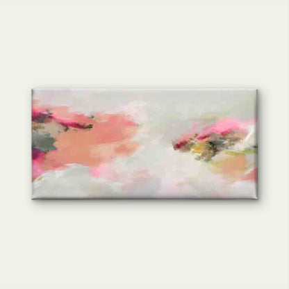 Abstract Pink Golden Brushstrok Wall Art Canvas Office Home Room Framed 120x60cm