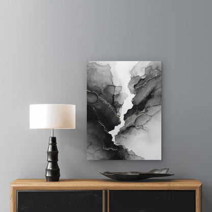 Black And White Marble 60x90cm Metal Print Ready to Hang
