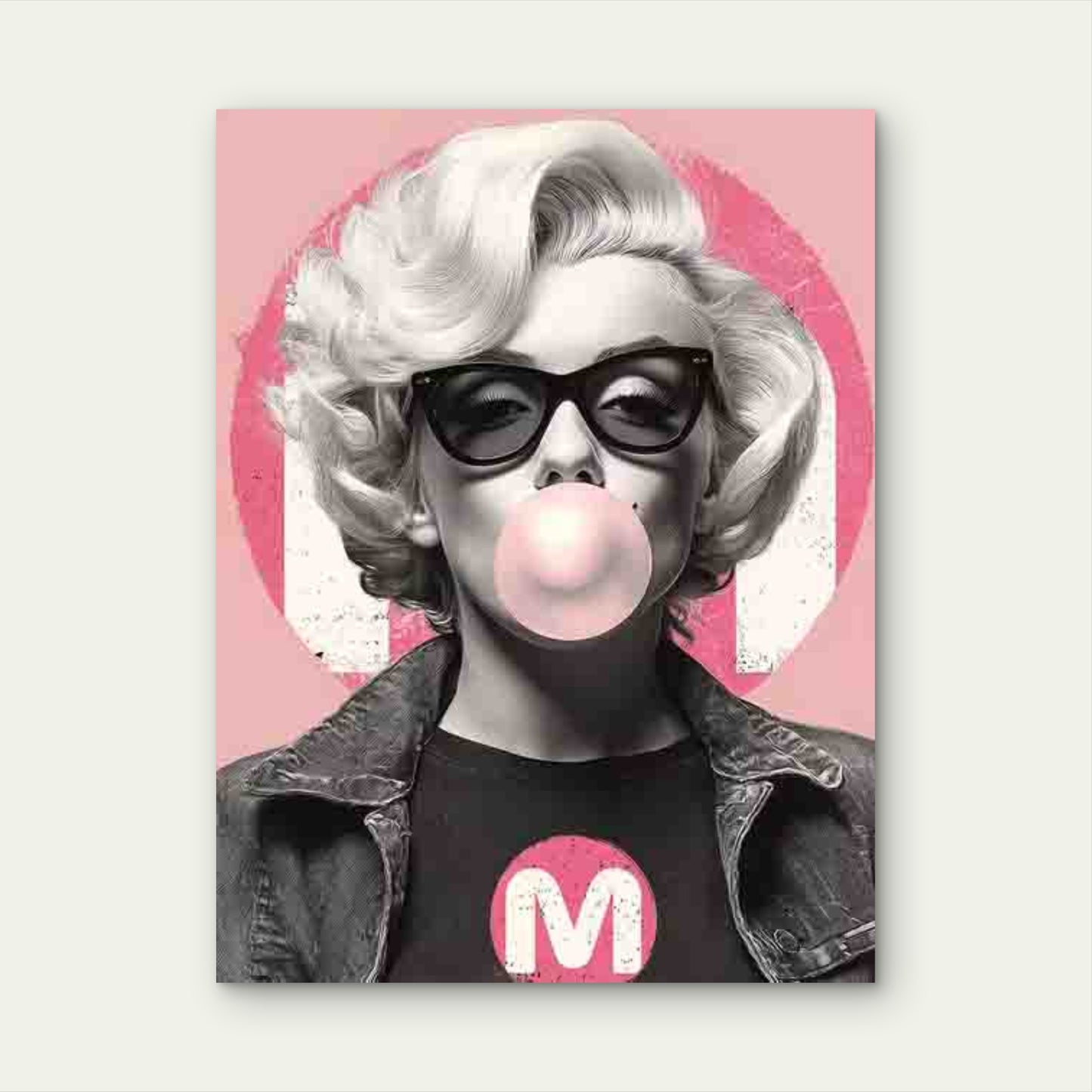 Marilyn Monroe Bubble Gum Fashion 60x90cm Metal Print Ready to Hang
