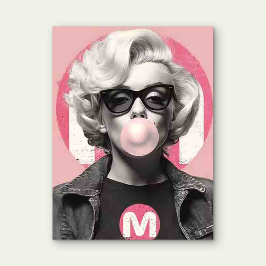 Marilyn Monroe Bubble Gum Fashion 60x90cm Metal Print Ready to Hang