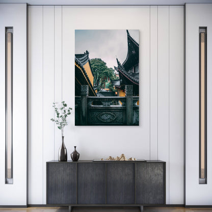 Asian Temple Courtyard Heritage 40x60cm Metal Print Ready to Hang