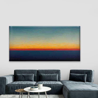 Abstract Ocean Horizon Wall Art Canvas Office Home Room Framed 120x60cm