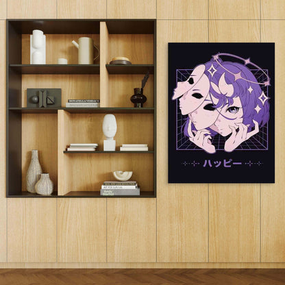 Purple Mystery Artwork 60x90cm Metal Print Ready to Hang - Bella Home Decor
