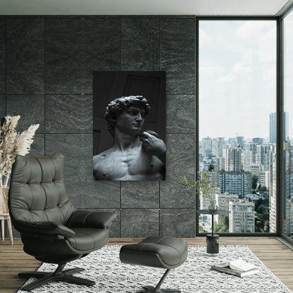 Michelangelo's Renowned Marble Sculpture 60x90cm Metal Print Ready to Hang