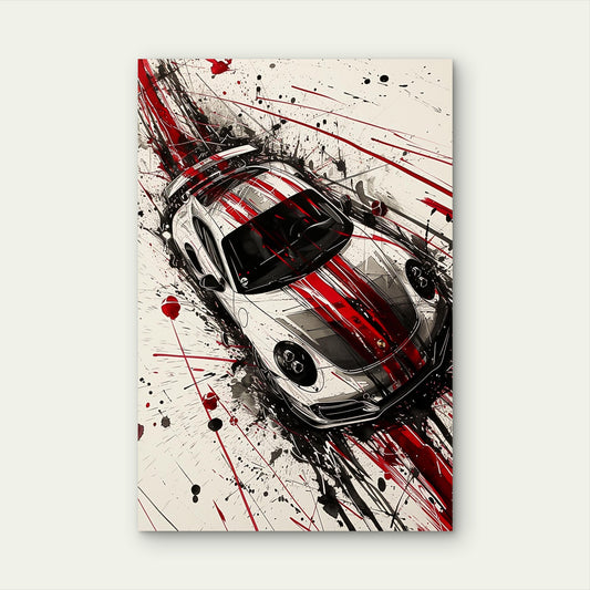 Porsche 911 GT3 JDM Race Supercar Auto 40x60cm Metal Print Ready to Hang