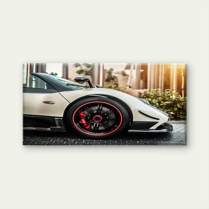 White Pagani Zonda Cinque View Wall Art Canvas Office Home Room Framed 120x60cm