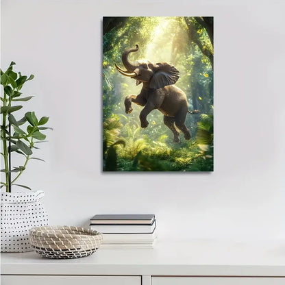 Vibrant Forest Scene with Sunlight Filtering 40x60cm Metal Print Ready to Hang - Bella Home Decor