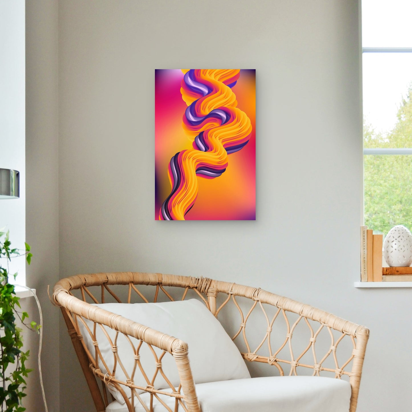 Vibrant, Flowing, and Twisted Design 60x90cm Metal Print Ready to Hang