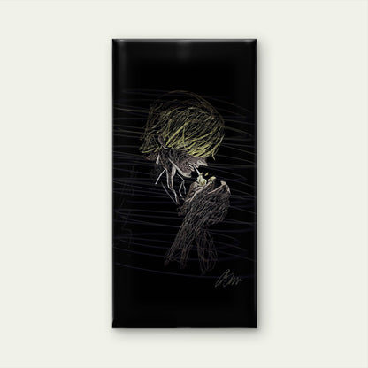 Golden Haired Man Lighting Wall Art Canvas Office Home Room Framed 120x60cm