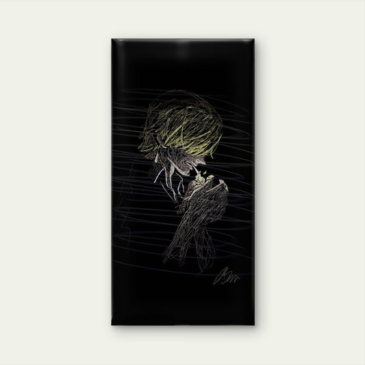 Golden Haired Man Lighting Wall Art Canvas Office Home Room Framed 120x60cm