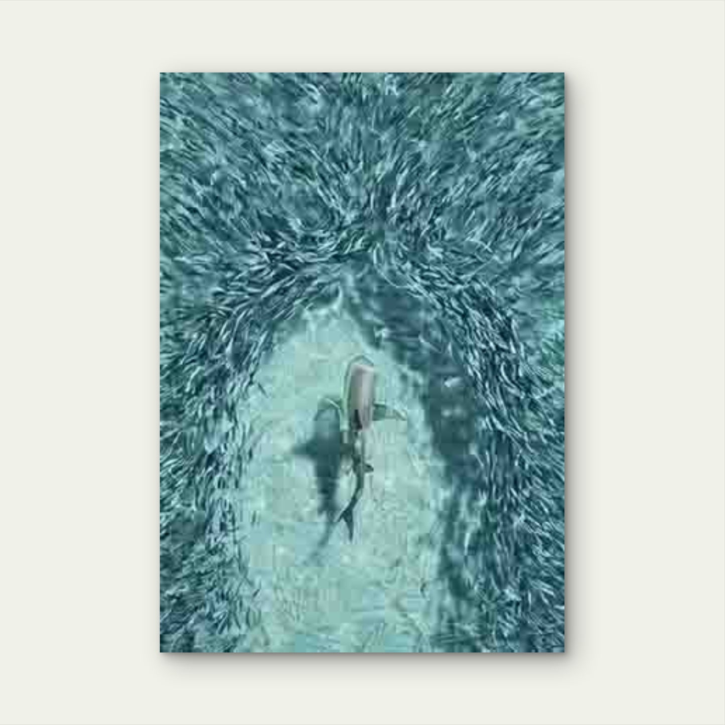 Shark Among a School of Fish Metal Print Ready to Hang - Bella Home Decor